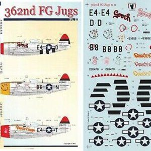 EAGLE STRIKE DECALS 1/72 P-47D Thunderbolt 379th FS 362nd FG nose art (USAAF)